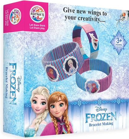 Disney Frozen Bracelet Making Kit using Colourful Tape String and Buttons for Kids