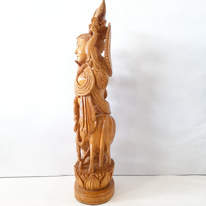 Wooden Krishna Standing Super Fine