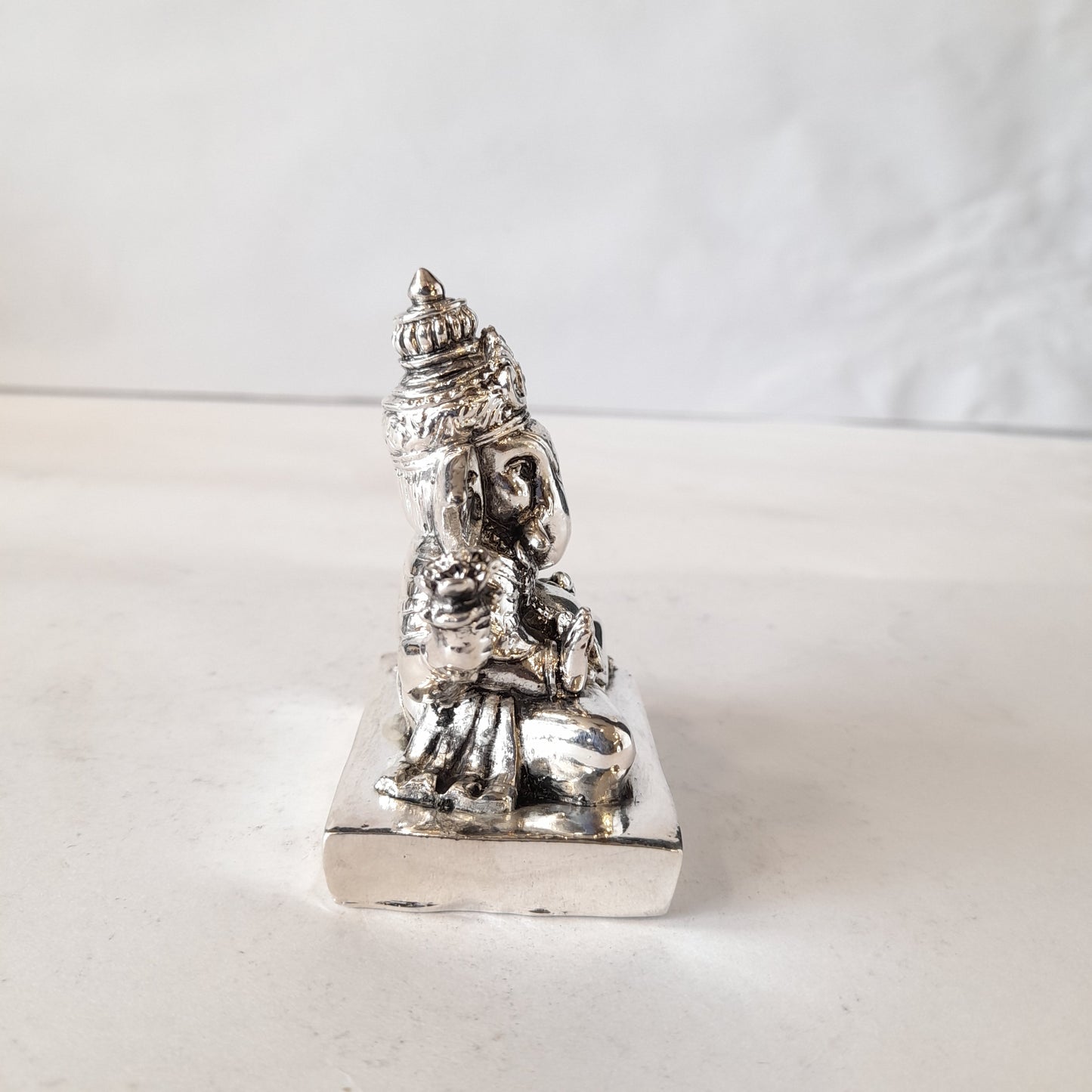 Resin Ganesh on Square Base W S .Painting idol