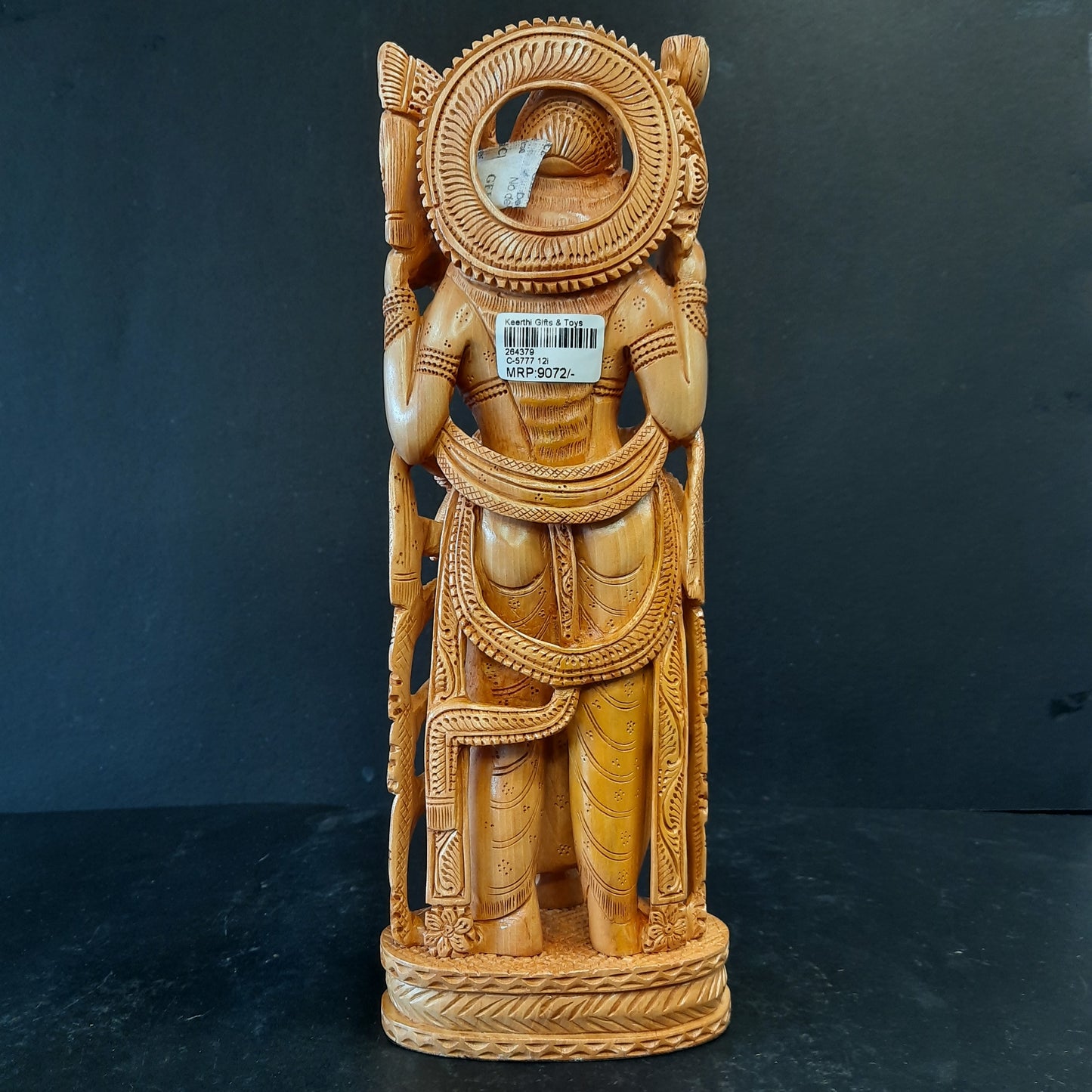 Wooden God Figure Fine Saraswathi