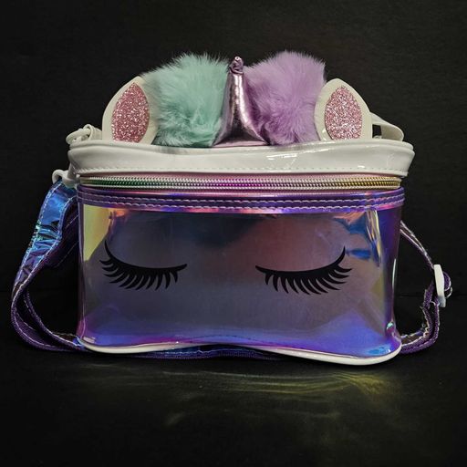 Holographic unicorn eyes multipurpose cosmetic bag