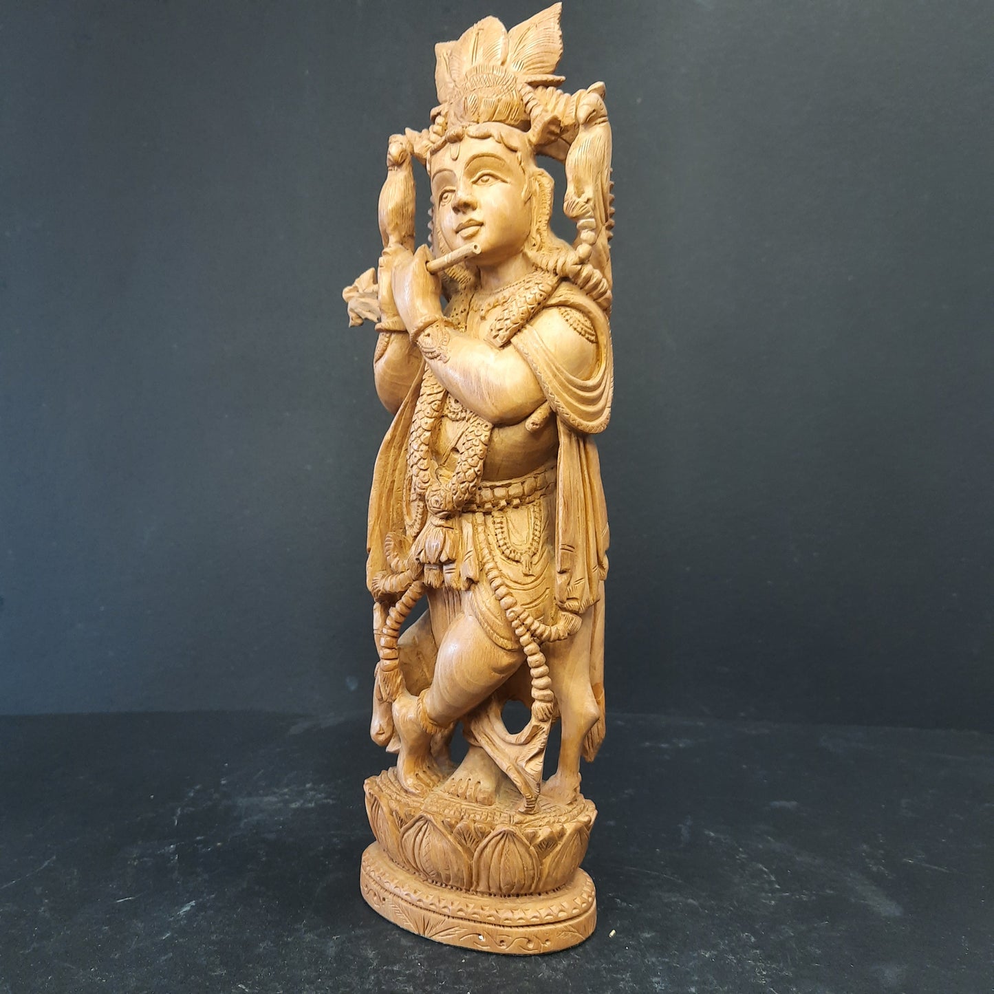 Wooden Krishna Standing Super Fine