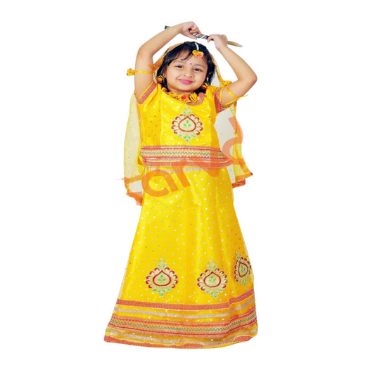 Radha rani Lahenga, choli and dupptta - Yellow - 2-3 Years / 20 no.