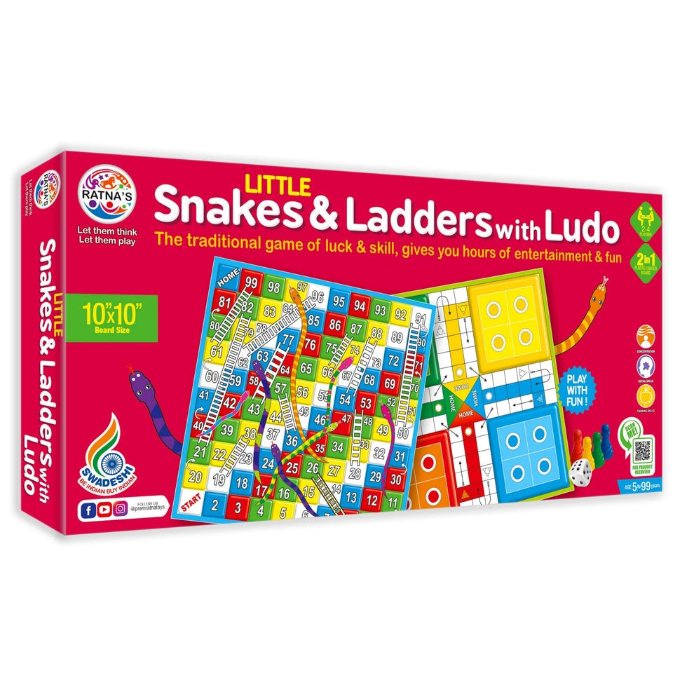 The traditional game of luck and skill Classic Strategy Game Little Snakes and Ladders with Ludo 2 In 1 combo