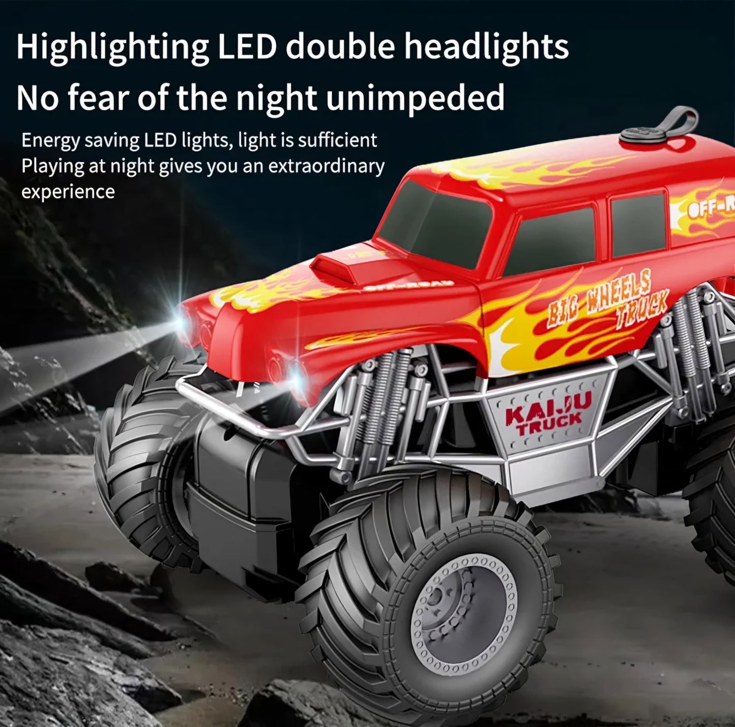 Rechargeable Remote Control Monster Truck for Kids 2 Speeds Smoke and Mist Lithium Battery Remote Control Truck