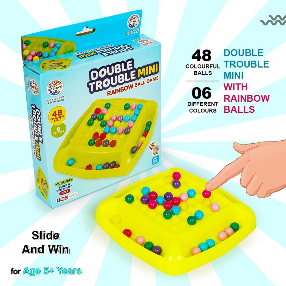 Double Trouble Colourful Rainbow Ball Matching Board Game for 2 to 4 Players Family Game