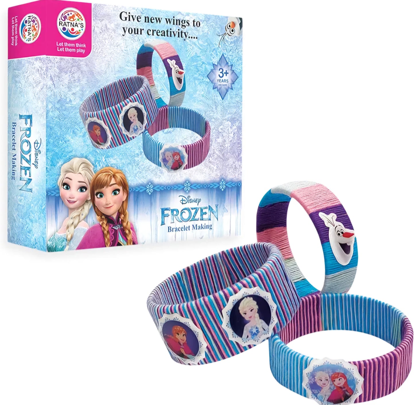 Disney Frozen Bracelet Making Kit using Colourful Tape String and Buttons for Kids