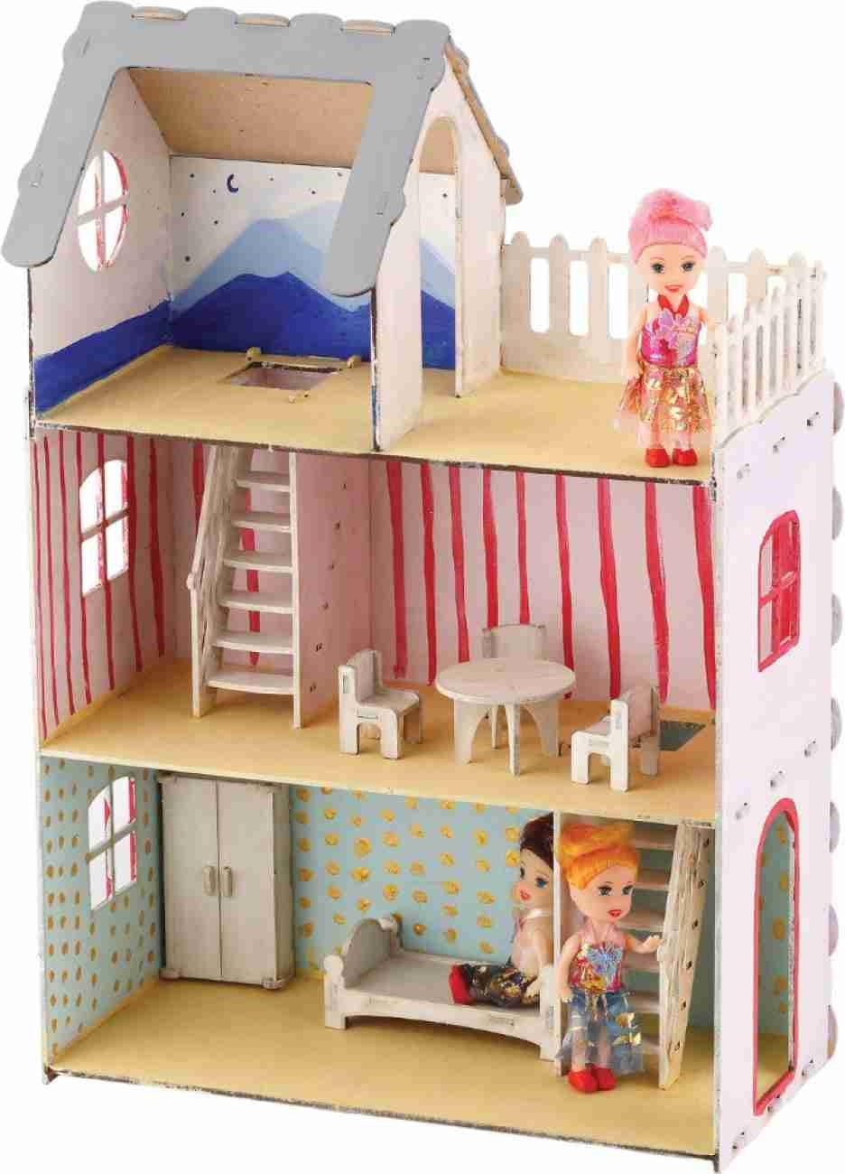 Huge Doll house with Stairs Furniture Toy Accessories Toys Set for Age 3 to 9 Toddlers Kids Girls