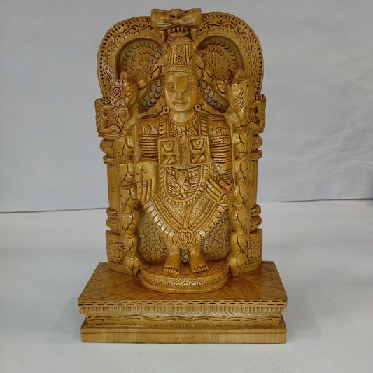 Wooden Tirupati Balaji on Base