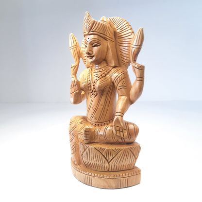 Wooden Saraswati Figure Sitting Super Fine