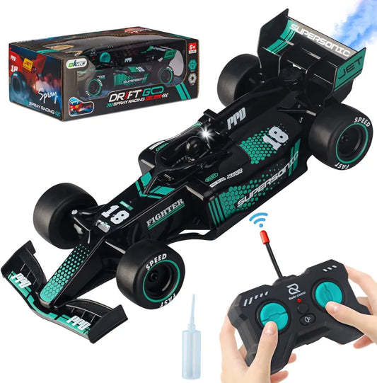 Formula1 Remote Control Car for Boys F1 Fast RC Car and Cool Indoor Outdoor Toys for Kids Age High Speed Hobby RC Spray Racing Car Great Birthday Gifts