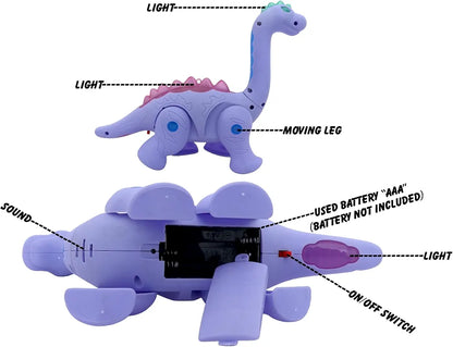 Electric Walking Dinosaur Toy with Light and Music Dino Pet Toy for Kids