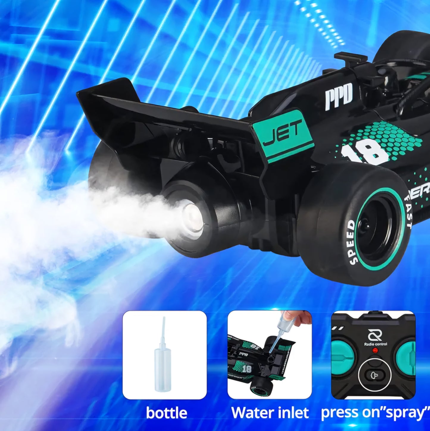 Formula 1 Remote Control Car for Boys 8 to 12 F1 Fast RC Car and Cool Indoor Outdoor Toys for Kids Scale High Speed Hobby RC Spray Racing Cars