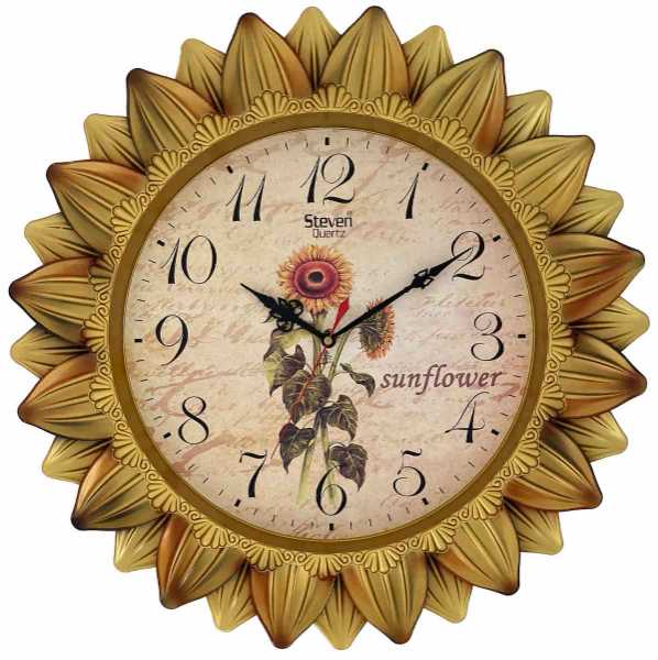 ANTIQUE BIG SUN FLOWER WALL CLOCK 1821