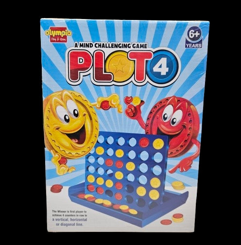 Connect 4 Multi Player Game with Blue Colored Bord Yellow and Red Coins Plot 4 Game