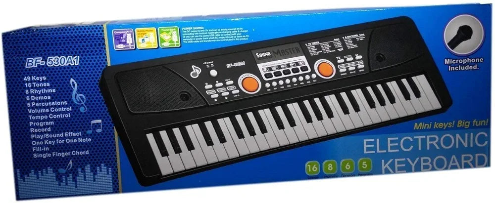 BIGFUN Piano Keyboard Toy Musical Electronic Portable with Microphone, USB Chargeable Cable, MP3 First Toys for Kids