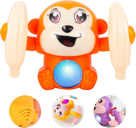 Battery Operated Voice Control Monkey Toy with Musical Dancing Spinning Rolling and Sensor Feature for Gifts Kids Babies Boys and Girls