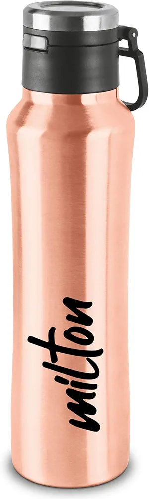 Milton Gulp 600 Thermosteel 24 Hours Hot or Cold Water Bottle, 575 ml,with double walled easy to Carry Vacuum Insulated rust proof Rose Gold Water Bottle