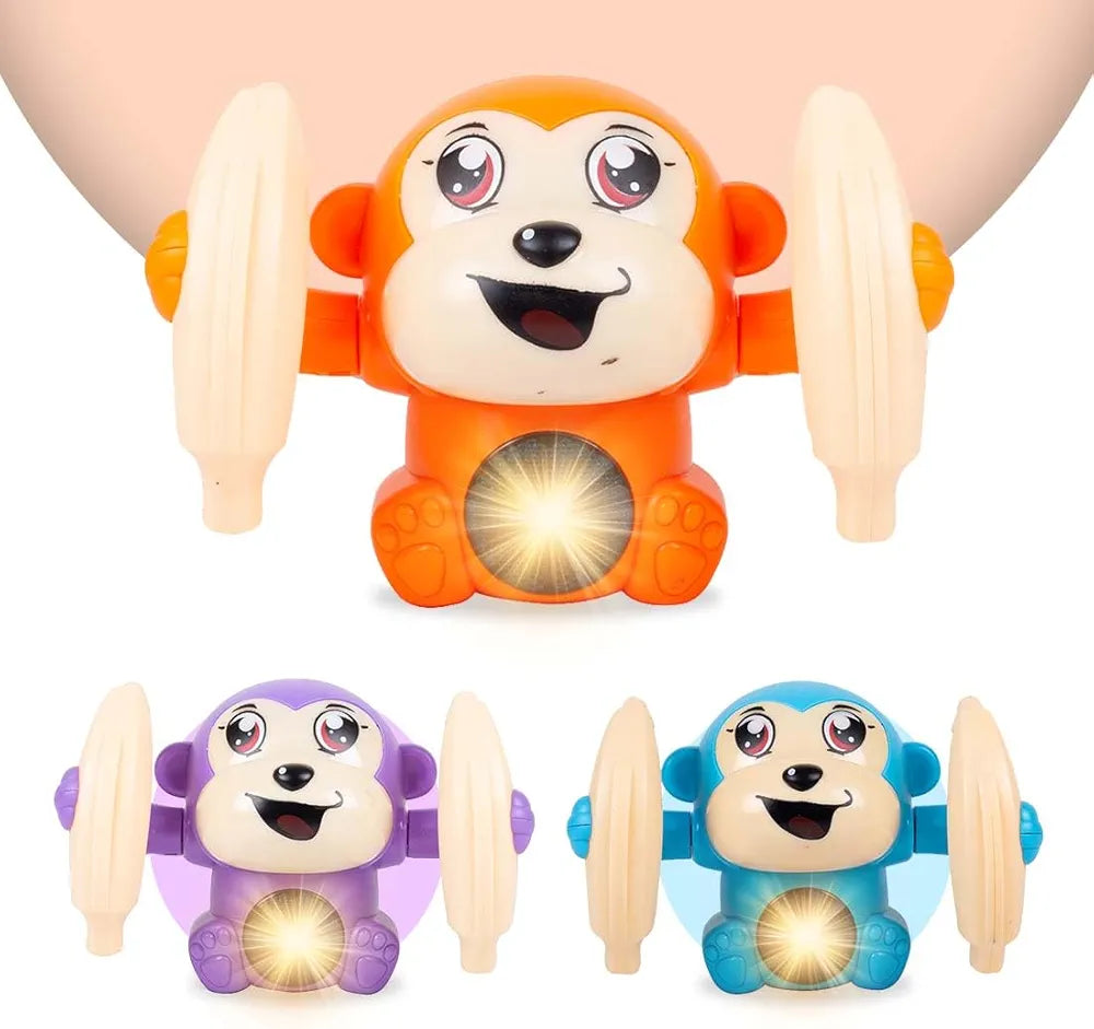 Battery Operated Voice Control Monkey Toy with Musical Dancing Spinning Rolling and Sensor Feature for Gifts Kids Babies Boys and Girls