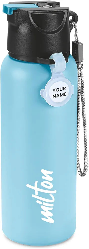 MILTON Sipstar 750 Stainless Steel Water Bottle with Sipper Lid, 690 ml Water Bottles, Single Walled, Leak-Proof, Rust-Free Steel Bottle, Easy Grip, Easy to Carry, Travel Bottle, Light Blue