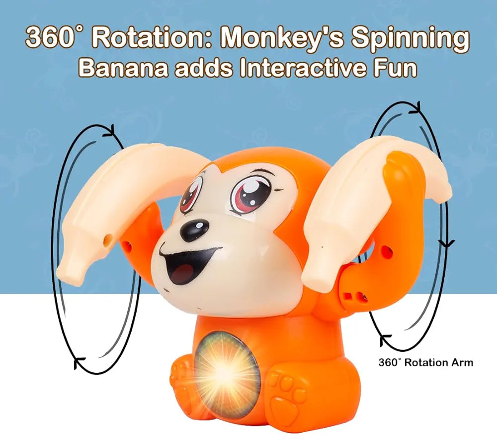 Battery Operated Voice Control Monkey Toy with Musical Dancing Spinning Rolling and Sensor Feature for Gifts Kids Babies Boys and Girls