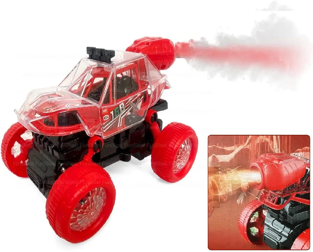 Stunt Car Toys for Kids Stunt Spray Car with 3D Flashing Lights and Sound Toys for Kids Friction Power Toy Car for Kids 360 Degree Stunt Car for Boys Stunt Toy Car