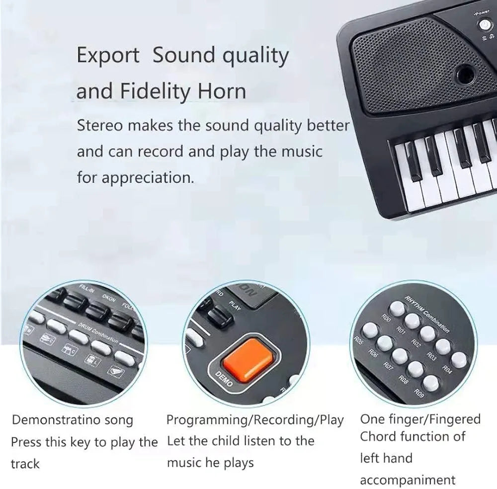 Piano Keyboard, Piano for Kids with Microphone Portable Electronic Keyboards for Beginners 61 Keys Kid Musical Toys Pianos for Girls Boys