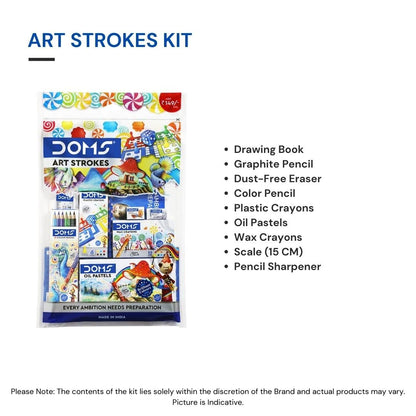 DOMS Art Strokes Kit, a stationery set for kids.