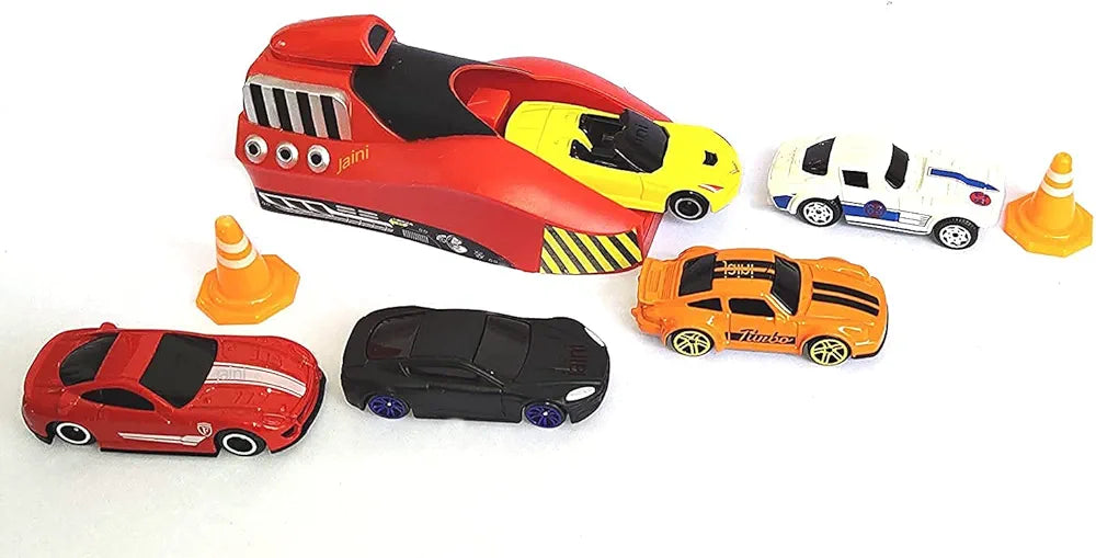 Launcher Play Set Toy with Die Cast Metal Stunt Cars and Master Racers Racing Sports Rapid Launcher with Stoppers Best Toy Gift for Kids