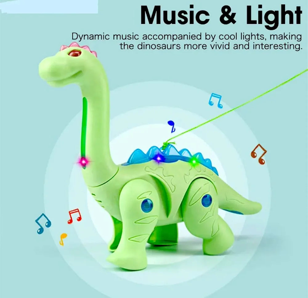 Electric Walking Dinosaur Toy with Light and Music Dino Pet Toy for Kids