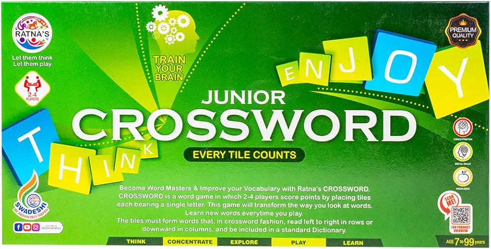 Junior Crossword Educaional Word Game for Kids 7 years above age old