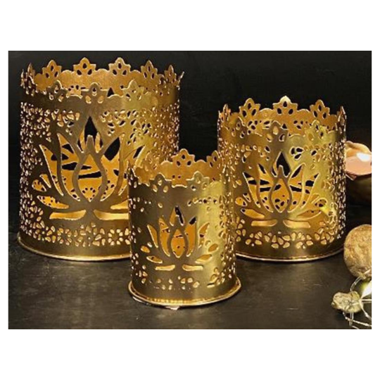 Round metal Candle Holder Ganapathi 1PC Small