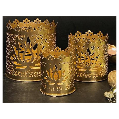 Round metal Candle Holder Ganapathi 1PC Small