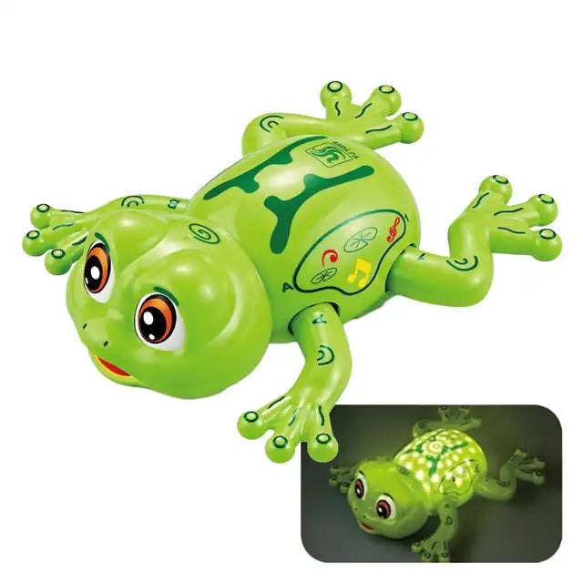 Electric frog toy Music colourful 360 degrees rotatable Lights obstacle avoidance walking car toy for kids