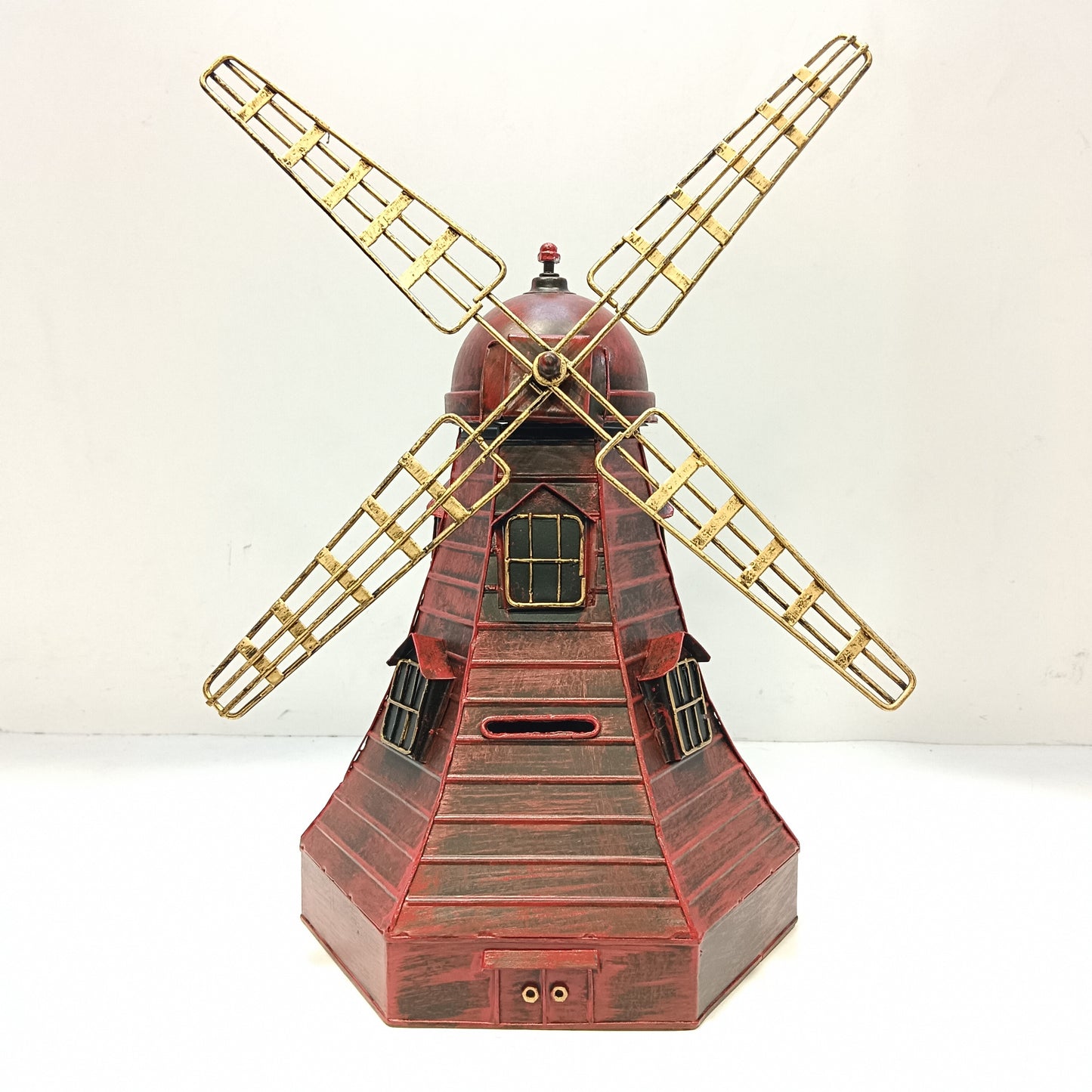 Vintage windmill craft model metal showpiece