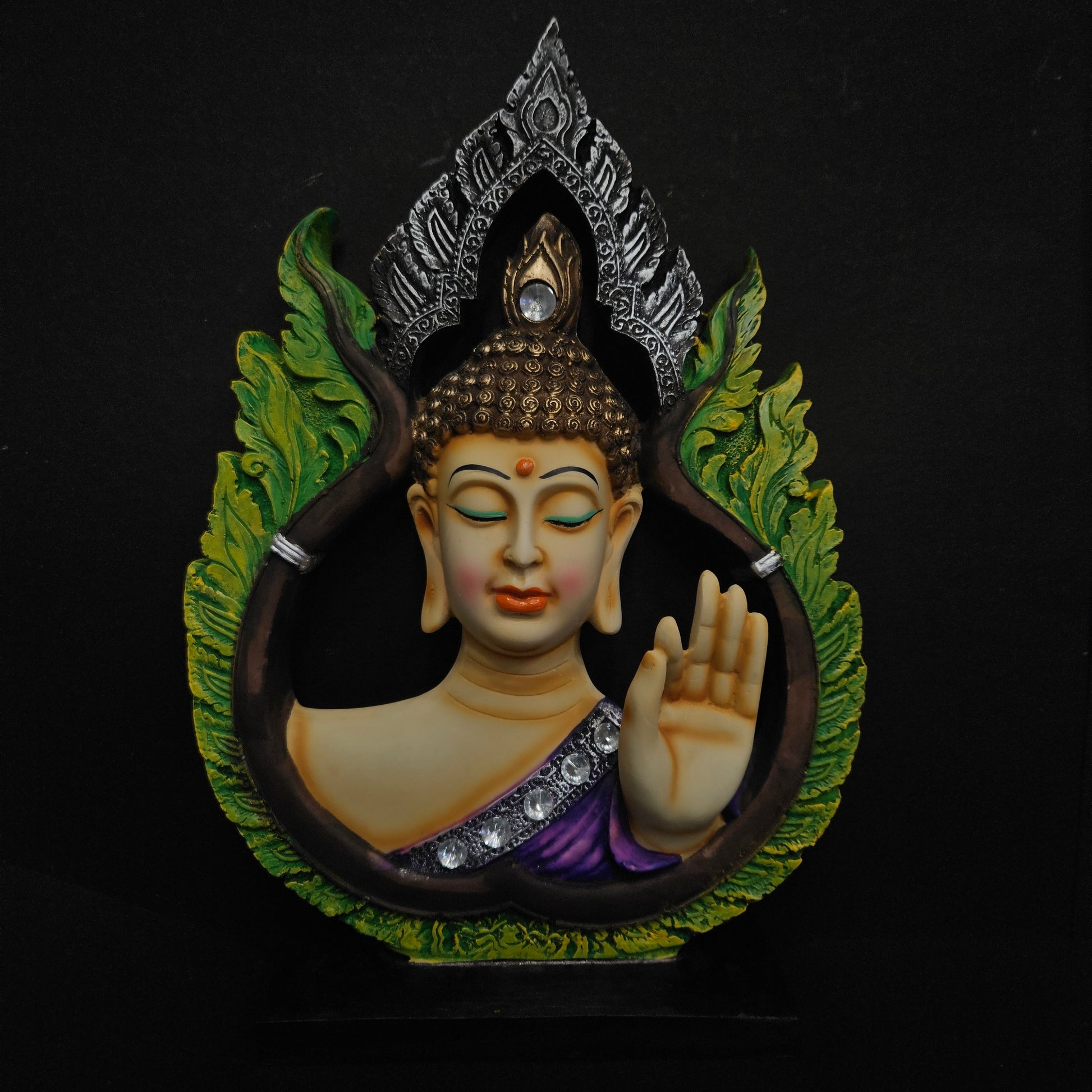 Idol Buddha Panel Sculpture Statue Decorative Showpiece Collectible Figurine For Home Decor