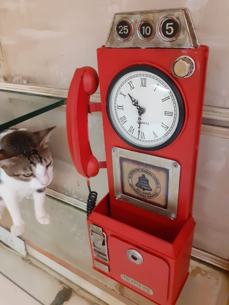 Phone Booth Letterbox Key Holder and Wall Clock