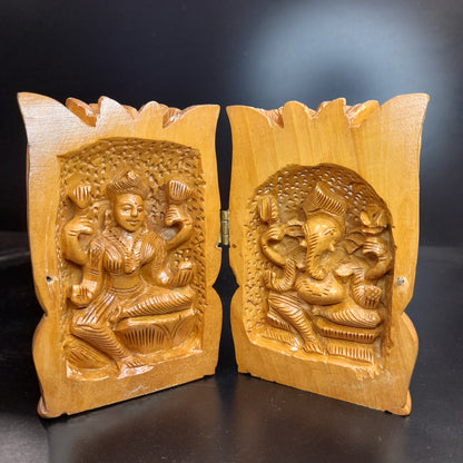 Wooden Lotus Namaste W/4 God Figures