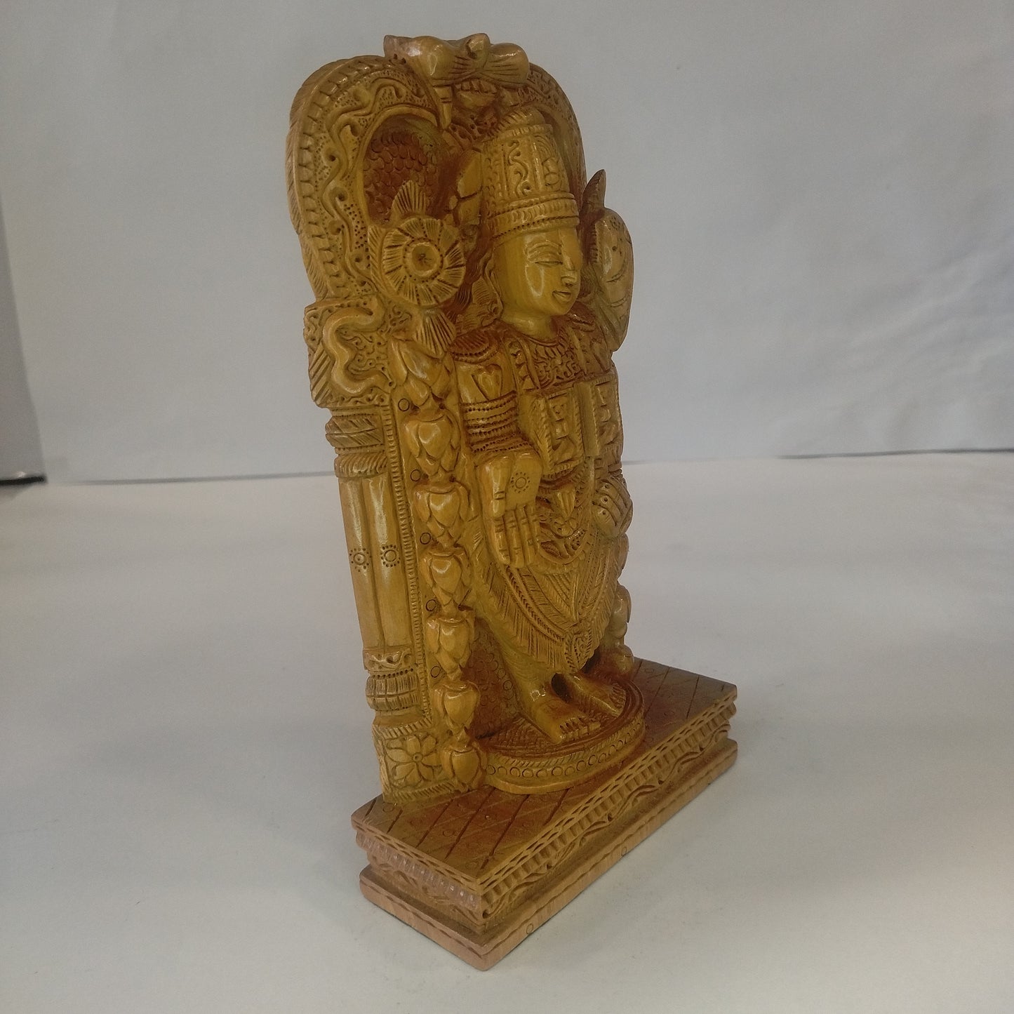 Wooden Tirupati Balaji on Base