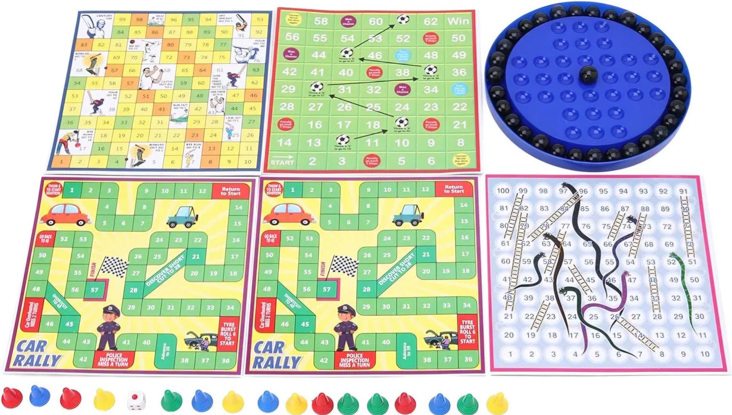 Fun Brainvita Sankes and Ladders Ludo Game Multicolor Set of 6