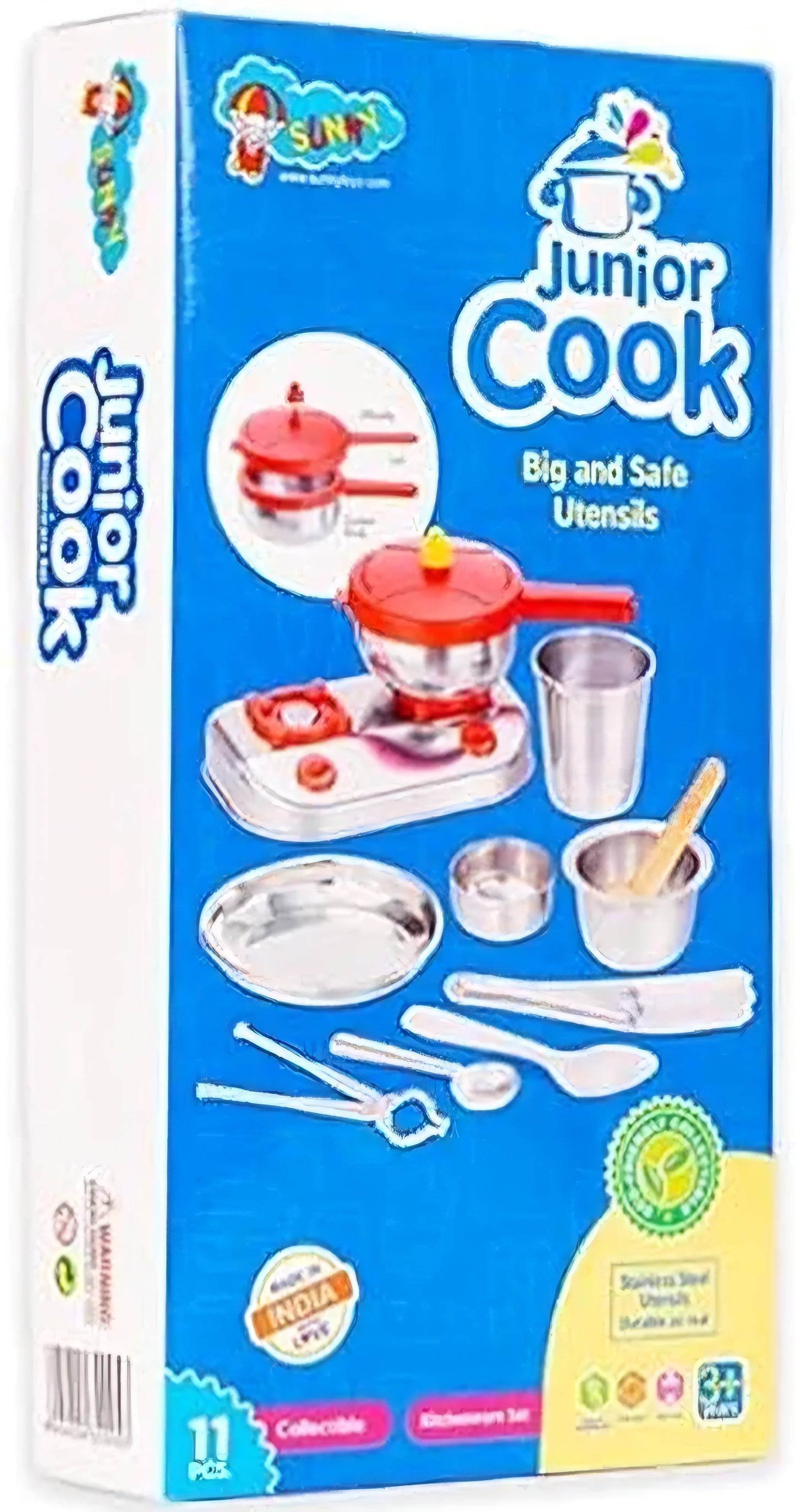 Junior Cook Kitchen Set Toys for Kids Girls Age 3 or 4 or 5 Years Stainless Steel Utensils Made by Indian Local for Vocal Great Kitchen Set Best Gift Item for Girl