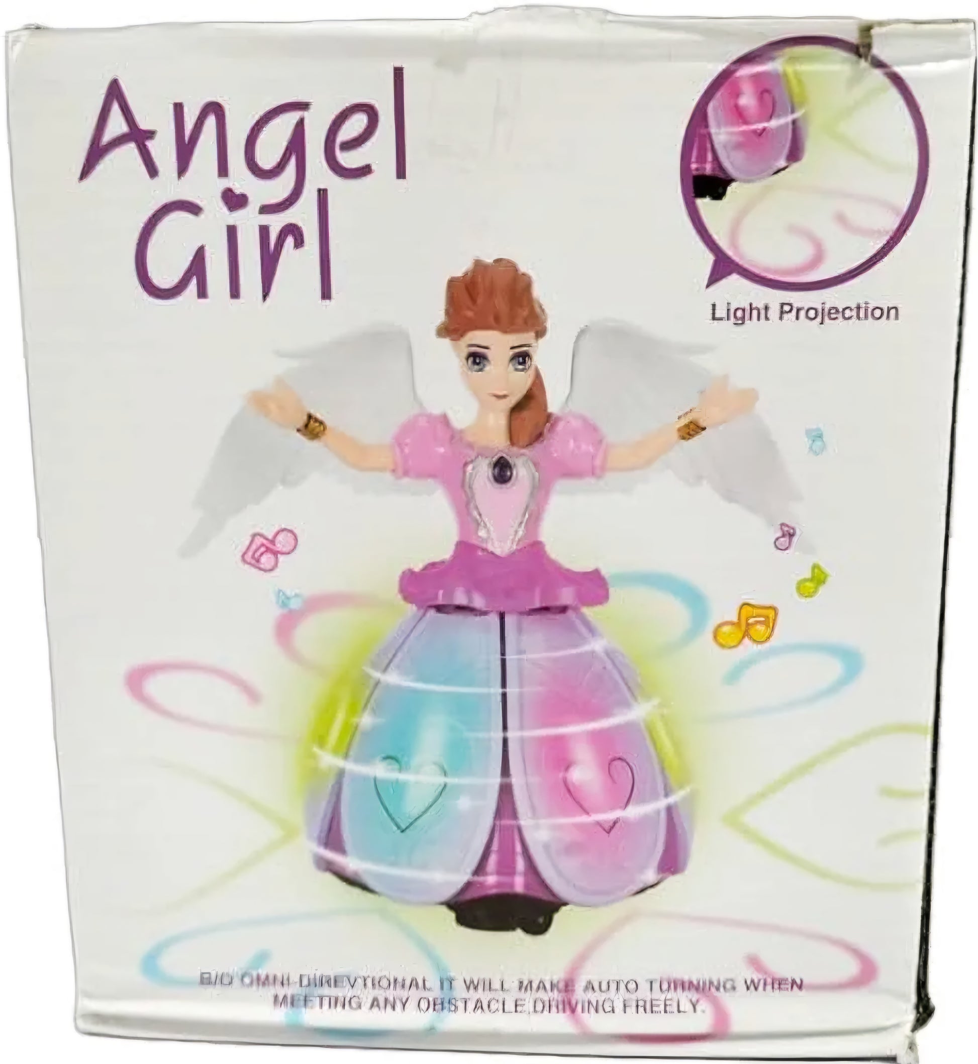 Dancing Miracle Princess Toy Doll with Wings Interactive Revolving Cute Doll Colorful Lights and Music for Girls