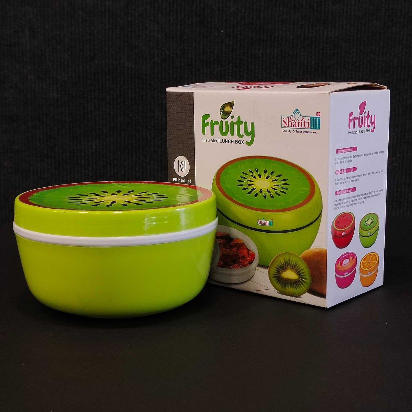 Kiwi shaped insulated hot lunch box