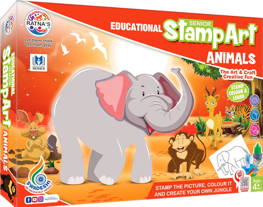 STAMP ART ANIMAL Educational Art and Craft Stamp Art Animal Big with 12 Different Animal Stamps for Kids Ages 3