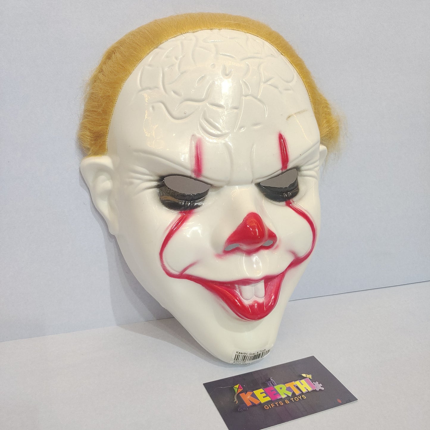 IT Clown mask for Halloween party with hair fur