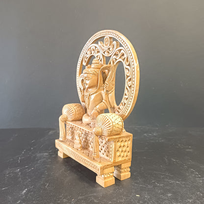 Wooden God Figure on Box Jali W/Om-Shiv