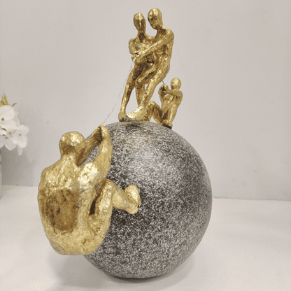 Human helping sculpture showpiece for home decoration