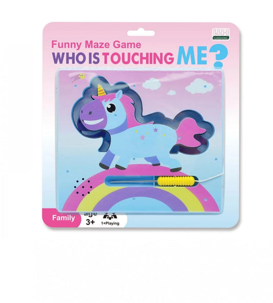 Unicorn Touch Maze Game Collision Shock Toy Bright Color Plastic and Metal for Kids Kindergarten Above 6 year old kid