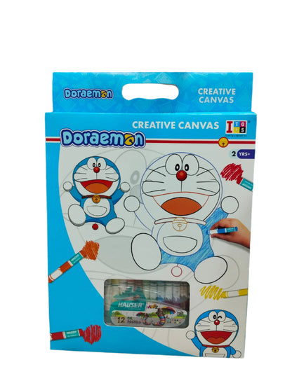 Cartoon characters themed creative canvas explore the world of colours for kids above 2 years old