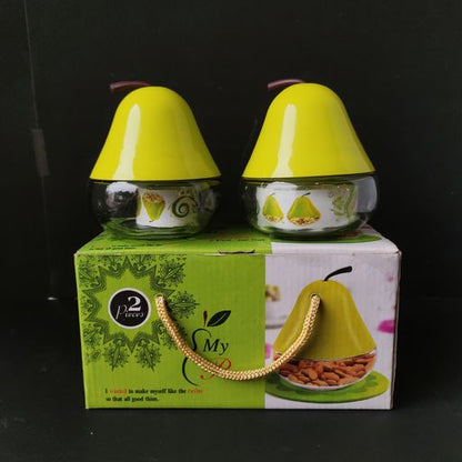 My Pear 2 Pcs Glass Jar Set Return Gift For Marriage